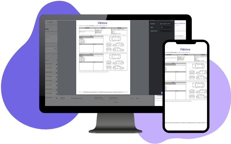 car rental contract - rental documents at the same place