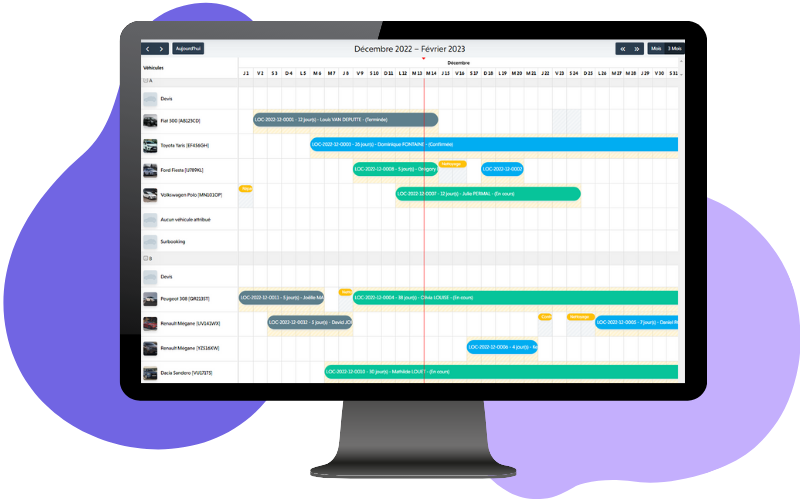 planning intuitif - fleetee logiciel entretien voiture