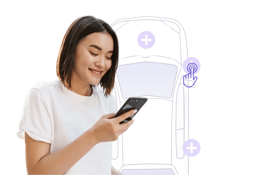 Utilisateur réalisant un état des lieux sur mobile avec Fleetee
