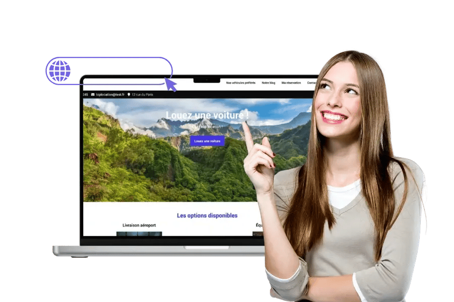 Utilisateur montrant linterface de création de site Internet Fleetee