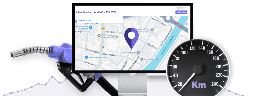 Interface Fleetee Connect affichant le suivi kilométrique des véhicules