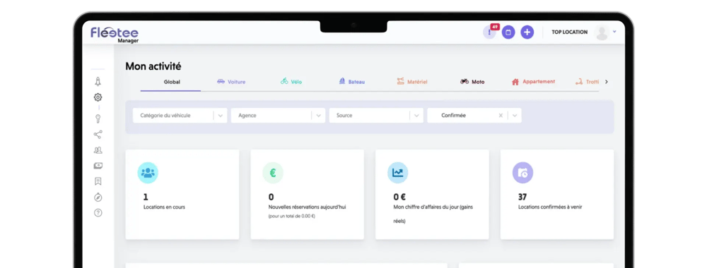 Fleetee Manager sur un ordinateur