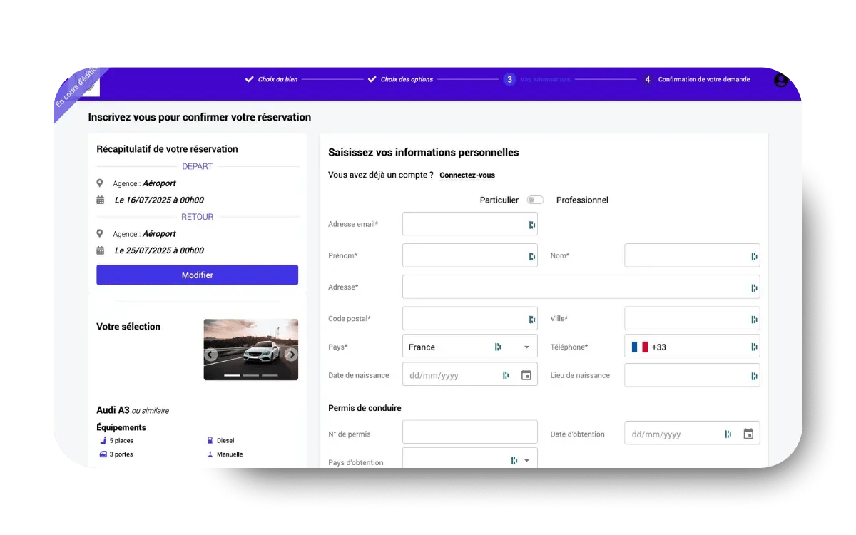 Réservation en ligne
