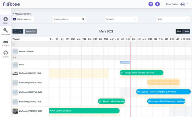 Planning de locations interactif